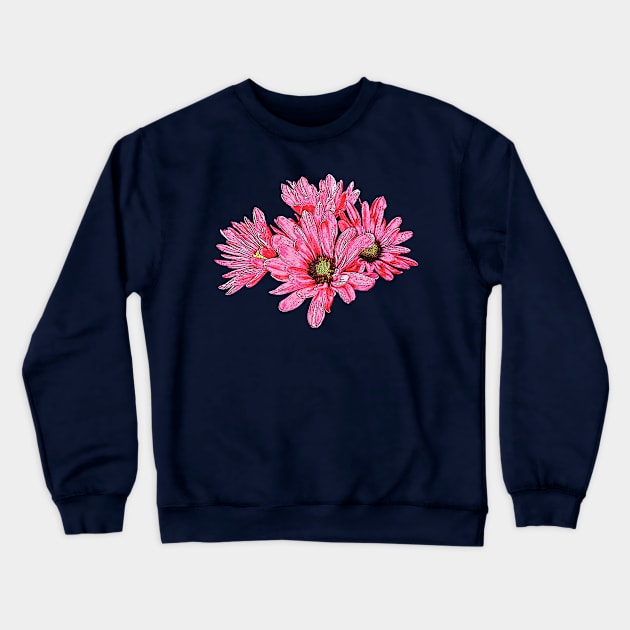 Chrysanthemums - Magenta Mums Crewneck Sweatshirt by SusanSavad